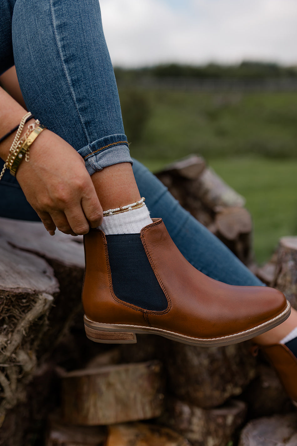 Ladies Chelsea Boot - Cognac Tan