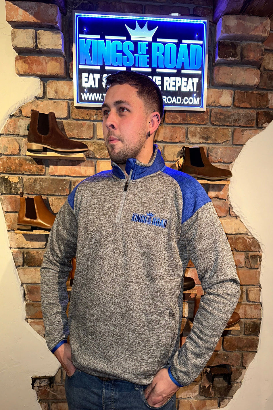 Official "Kings of the Road" Blue & Grey Quarter Zip