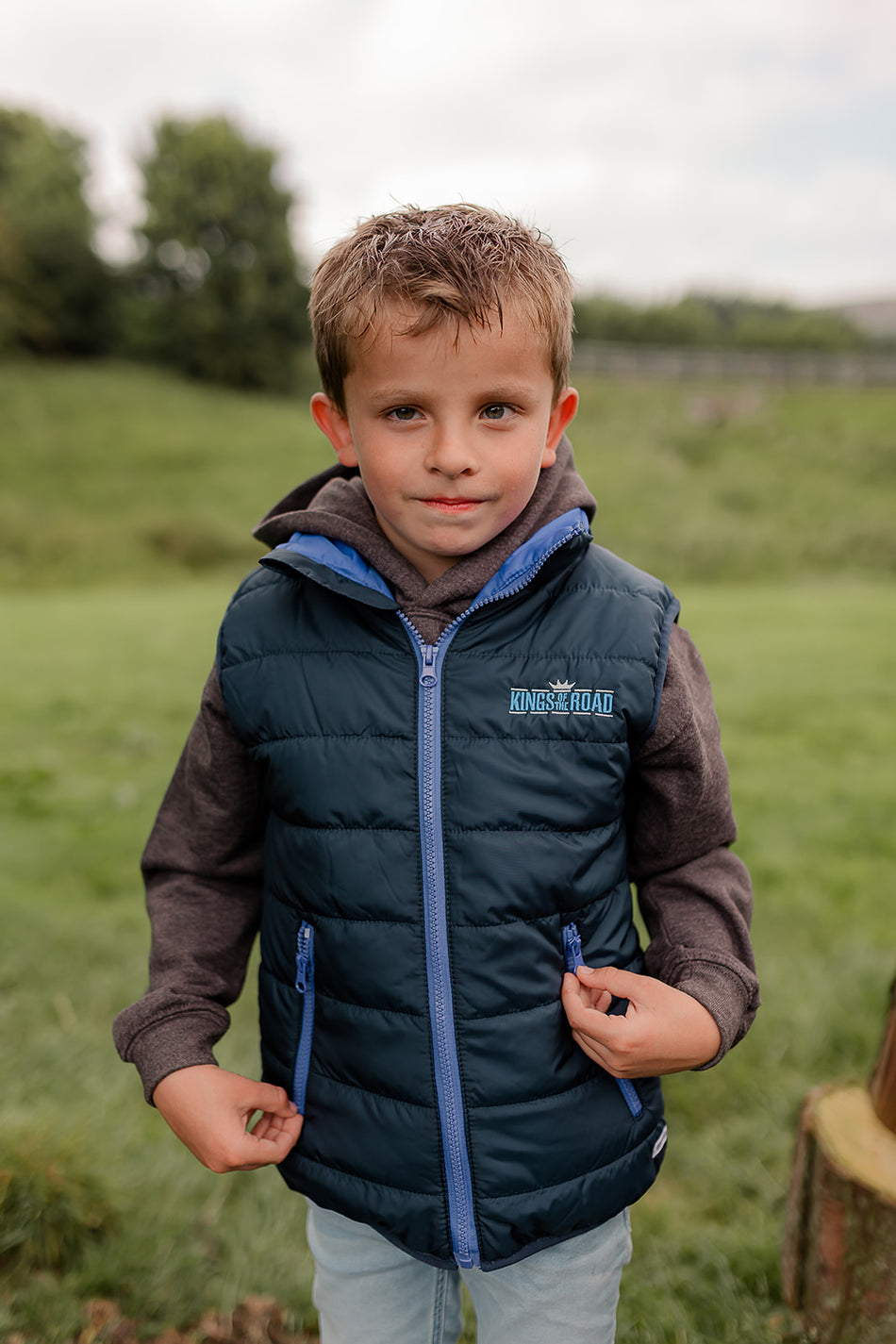 Kids Navy Padded Body Warmer