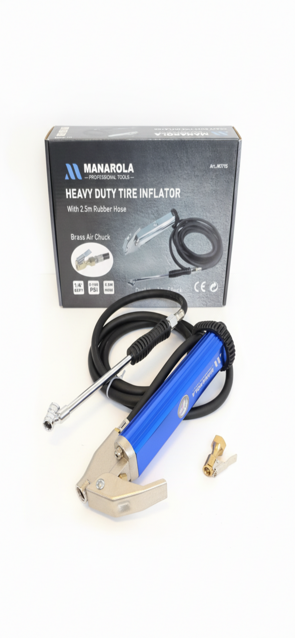 Tire Inflator 2.5m With Brass Air Chuck