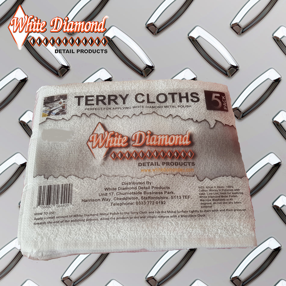White Diamond Frotteehandtücher aus 100 % Baumwolle, 5 Stück