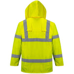 Orange / Yellow Mesh Lined Hi Vis Waterproof Jacket